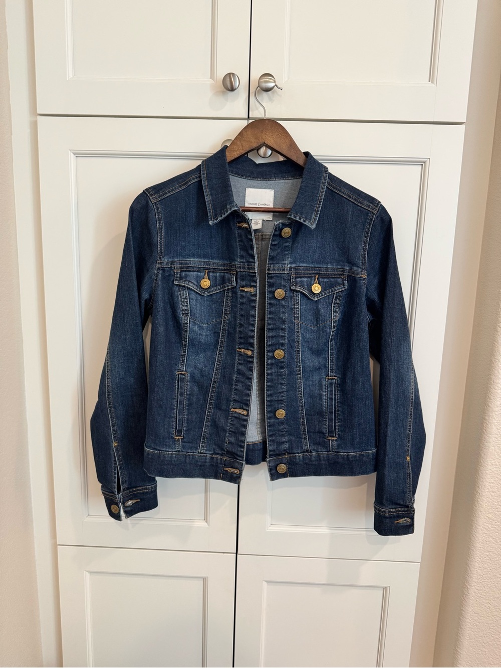 Vintage America Women'Small Denim Jean Jacket Size Small Like New